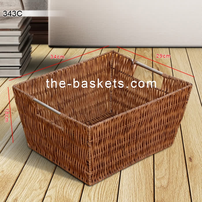 Resin wicker storage basket,NonFoldable