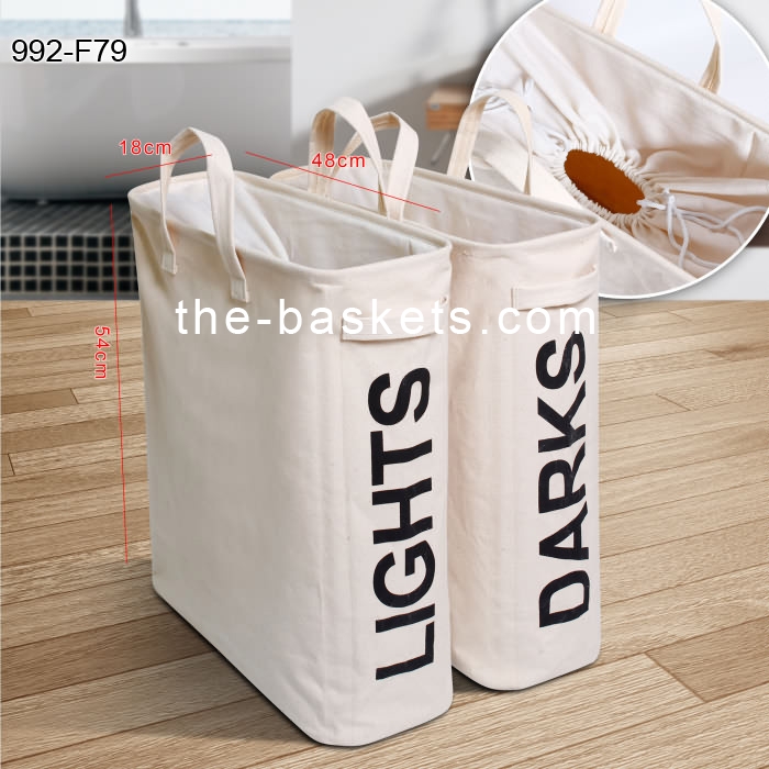 Fabric laundry hamper with long handles,Foldable