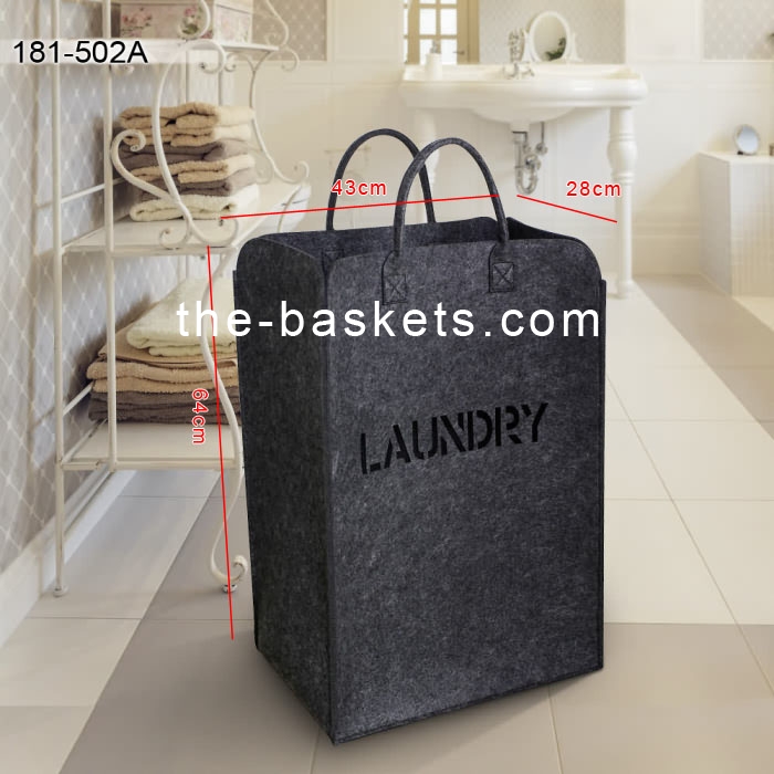 Felt laundry hamper with round carrying handle,Foldable