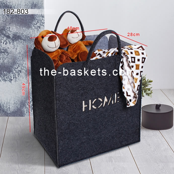 Felt laundry hamper with round carrying handle,Foldable